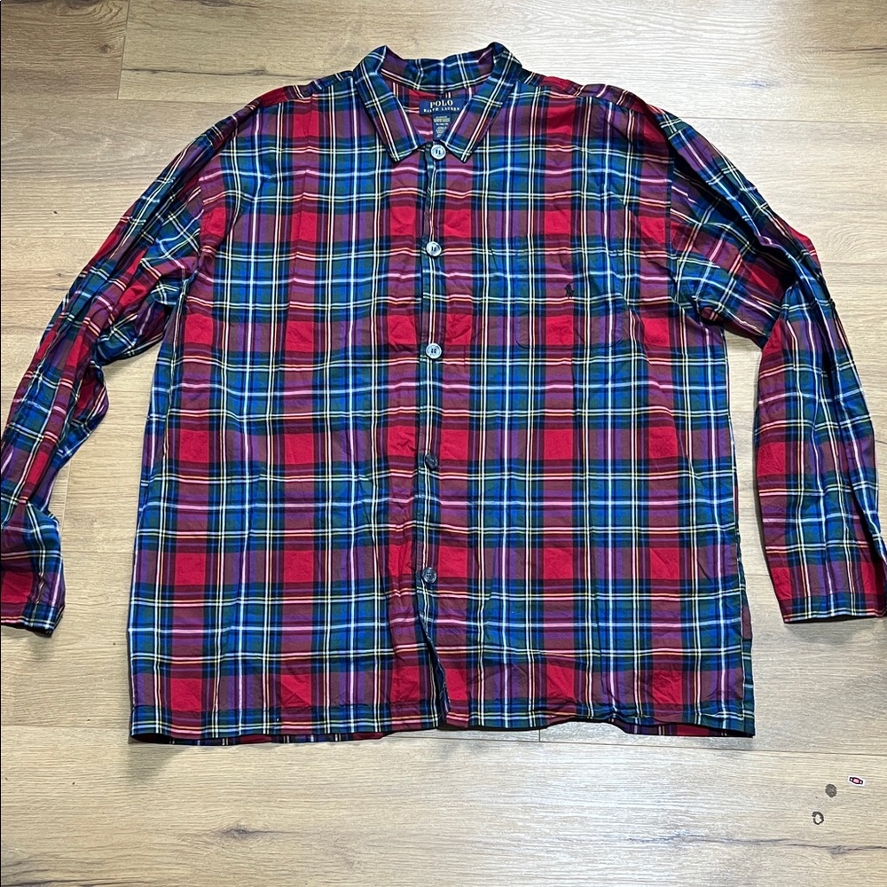 Polo by Ralph Lauren Red and Blue Plaid Button-Down Shirt
